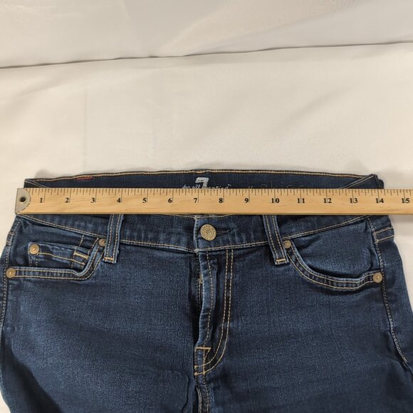 7 For All Mankind Jeans 27 The Skinny Blue Dark Wash Denim Pants Midrise - Picture 6 of 13